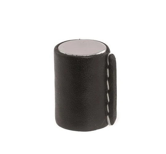 Linfalk Knopp Blank Krom / Svart Läder 0132-17-0925L