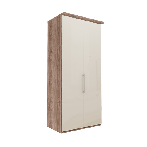 Garderob Atlanta - Mörk rustik ek Vänster, 216 cm, Med kornisch