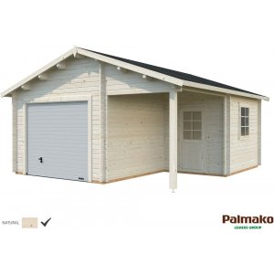 Garage Roger med takskjutport - 21,9+5,2 m² - Garage i byggsats