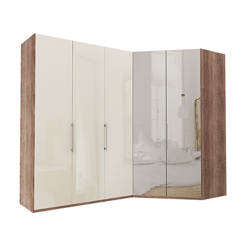 Garderob Atlanta - Mörk rustik ek 216 cm, 150 cm, Walk-in