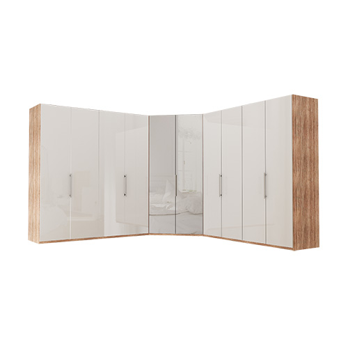 Garderob Atlanta - Ljus rustik ek 236 cm, 200 + walk-in + 200