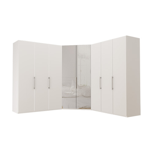Garderob Atlanta - Vit 236 cm, Vit, 150 + walk-in + 150