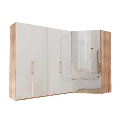 Garderob Atlanta - Ljus rustik ek 216 cm, 200 cm, Walk-in