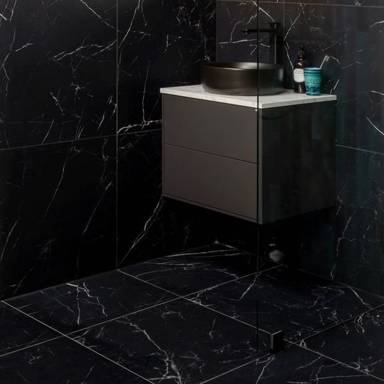 Klinker Fioranese Marmorea Port Laurent Effect Svart 60x60 cm R Matt