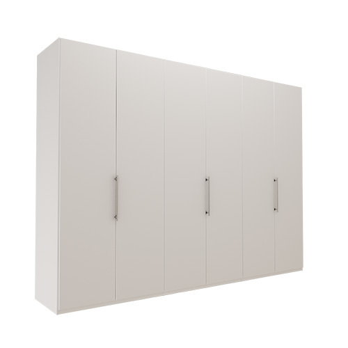 Garderob Atlanta - Vit 236 cm, 300 cm, Utan kornisch / ram