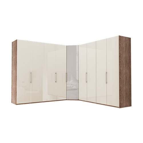 Garderob Atlanta - Mörk rustik ek 236 cm, 200 + hörn + 200