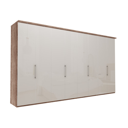 Garderob Atlanta - Mörk rustik ek 236 cm, 400 cm, Med kornisch