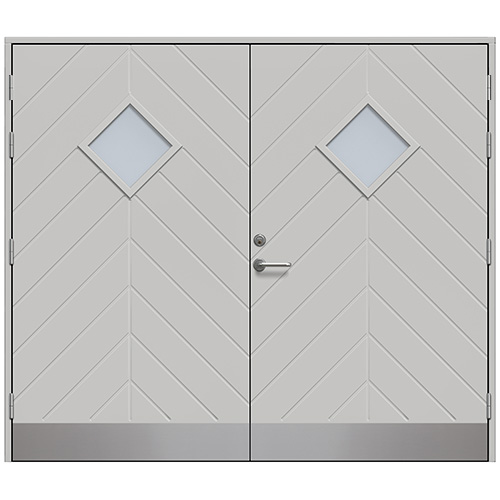 Slagport Saxtorp 2400 x 2000 mm, Ljusgrå, Frostat glas