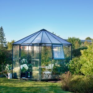 Växthus Atrium Grön - 9 m² - Utan sockel - Fristående växthus, Växthus