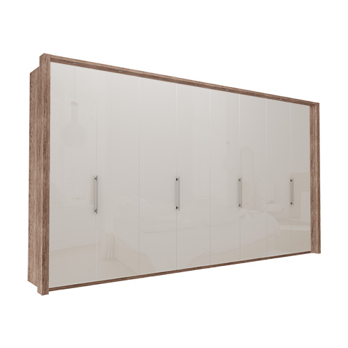 Garderob Atlanta - Mörk rustik ek 236 cm, 400 cm, Med ram