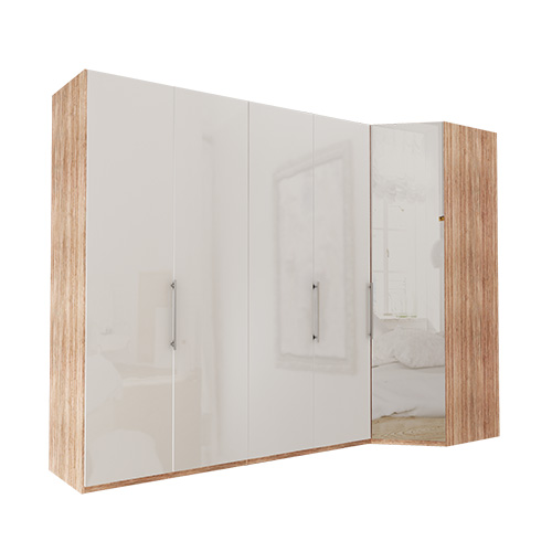 Garderob Atlanta - Ljus rustik ek 236 cm, 200 cm, Hörn