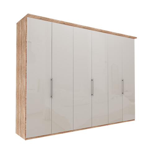 Garderob Atlanta - Ljus rustik ek 216 cm, 300 cm, Med kornisch