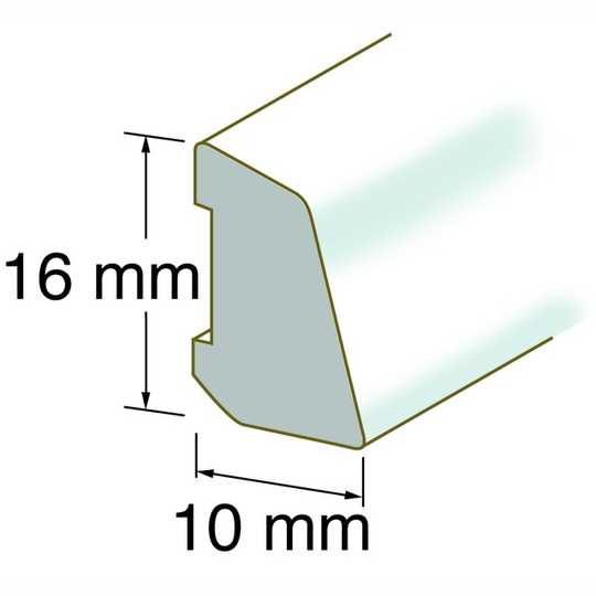 SMYGLIST VIT 10X16MM 2000MM | Beijerbygg Byggmaterial