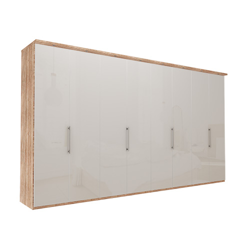 Garderob Atlanta - Ljus rustik ek 236 cm, 400 cm, Med kornisch