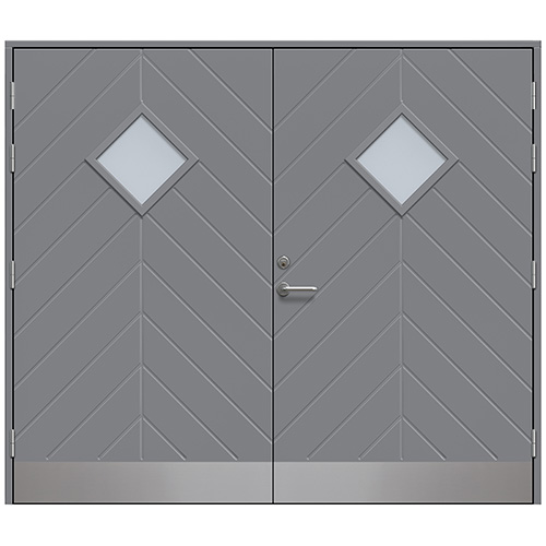Slagport Saxtorp 2500 x 2000 mm, Askgrå, Frostat glas