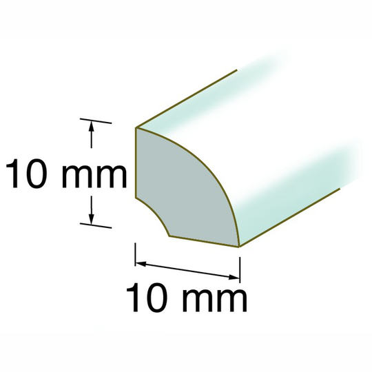 KVARTSLIST VIT PVC 10X10MM 250CM | Beijerbygg Byggmaterial