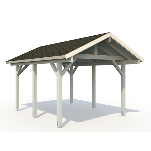 Carport Robert 11,7 - 20,6 m² Plåttak, 11,7 m², Obehandlad