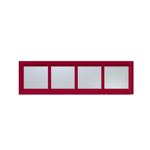 Överljus med spröjs Näs 10x5, Hallonröd, Frostat glas