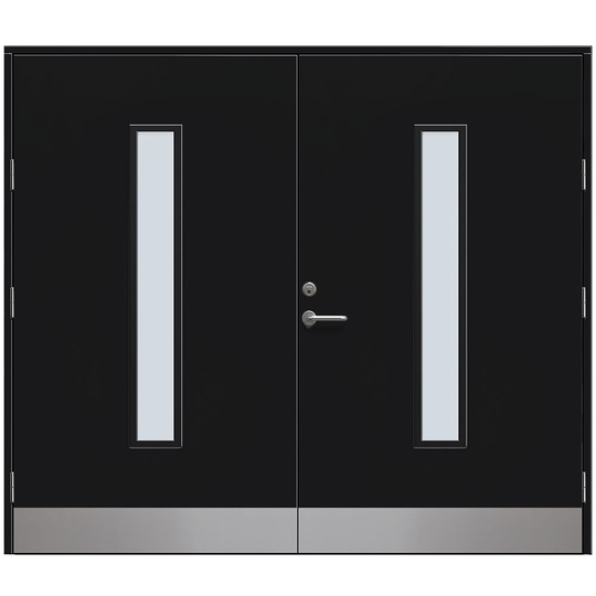 Slagport Stehag 2400 x 2000 mm, Cotswoldglas, Svart