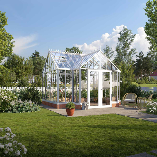 Växthus Oas Royal T mur 15,7 m² Svart, Vit, Vit RAL 9010