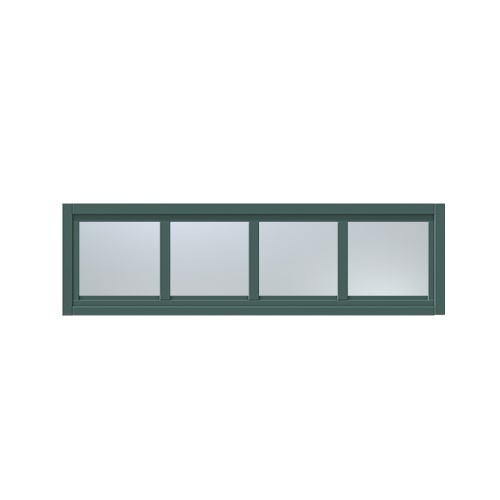 Överljus med spröjs Näs 10x5, Skogsgrön, Frostat glas