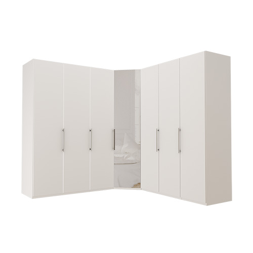 Garderob Atlanta - Vit 216 cm, Vit, 150 + hörn + 150