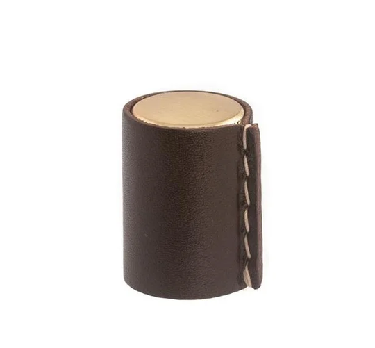Linfalk Knopp Mattborstad mässing / brunt läder 0132-17-0232L