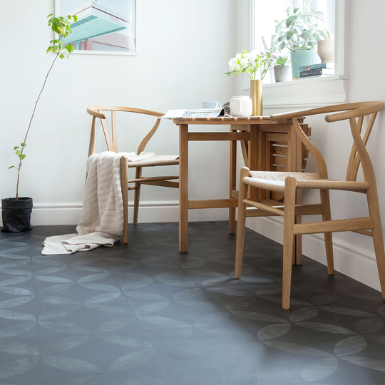 Vinylgolv Tarkett Trend 240 Tile Flower Black