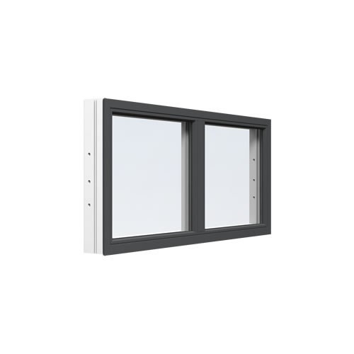 Energi Aluminium Fast fönster med mittpost 10, 13, Antracitgrå
