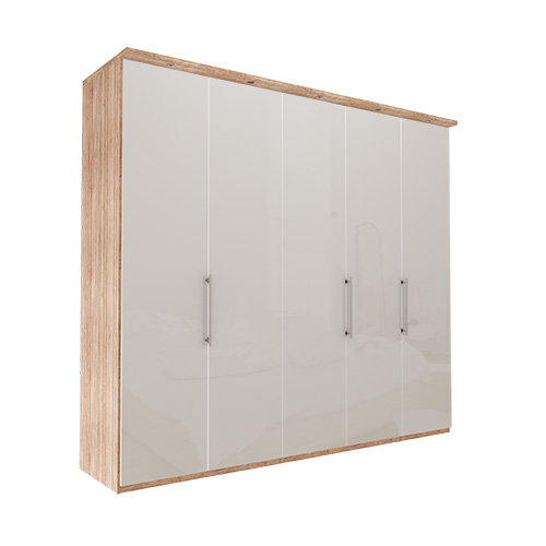Garderob Atlanta - Ljus rustik ek 216 cm, 250 cm, Med kornisch