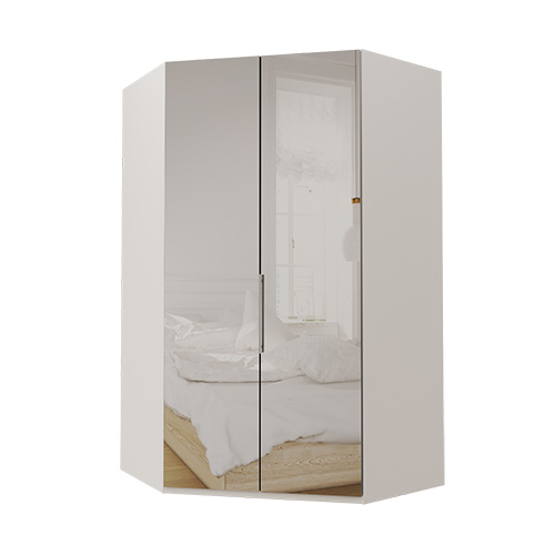 Walk-in garderober Atlanta garderob Spegel, 236 cm, Vit