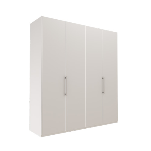 Garderob Atlanta - Vit 236 cm, 200 cm, Utan kornisch / ram