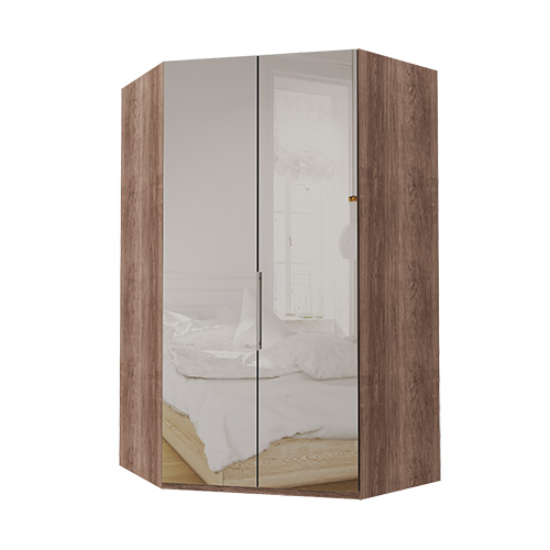 Walk-in garderober Atlanta garderob Spegel, 236 cm, Mörk rustik ek