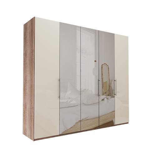 Garderob Atlanta - Mörk rustik ek 216 cm, 250 cm, Utan kornisch / ram
