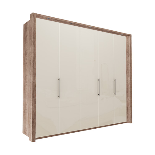 Garderob Atlanta - Mörk rustik ek 216 cm, 250 cm, Med ram