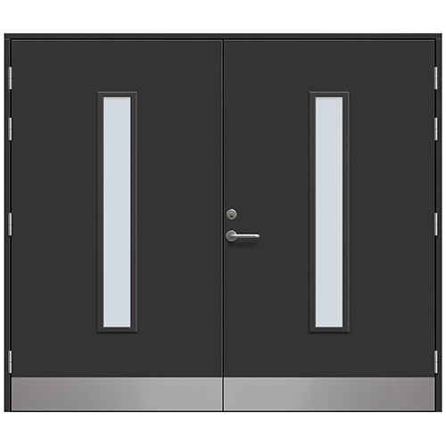 Slagport Stehag 2500 x 2100 mm, Grafitsvart, Frostat glas