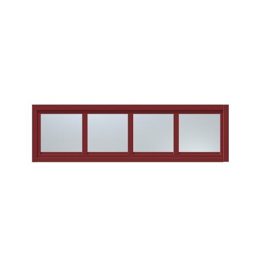 Överljus med spröjs Näs 13x5, Röd, Frostat glas