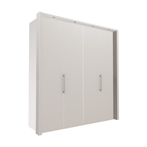 Garderob Atlanta - Vit 236 cm, 200 cm, Med ram