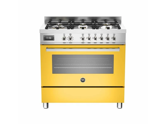 Bertazzoni Gasspis med ugn PRO906MFESGIT Gul