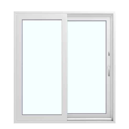 PVC classic, med härdat glas Fasadparti