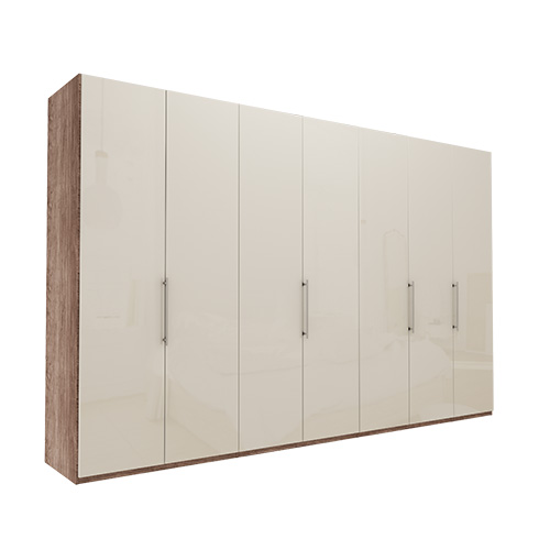 Garderob Atlanta - Mörk rustik ek 236 cm, 350 cm, Utan kornisch / ram